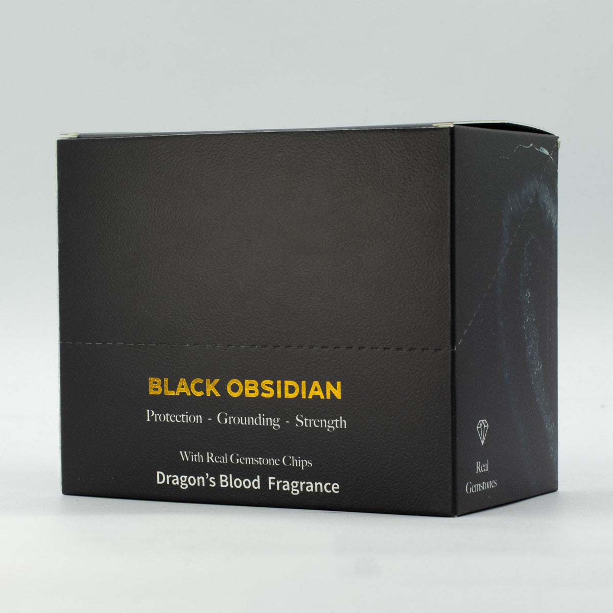 Obsidian Shield crystal wax melt snap bar in black, Dragon's Blood fragrance, view 6