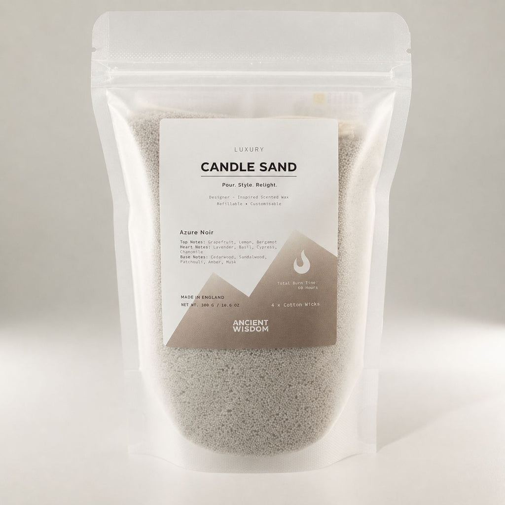 Warm grey Azure Noir candle sand, view 3
