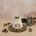 Tigereye Strength crystal wax melt snap bar in earthy brown, vanilla sandalwood fragrance