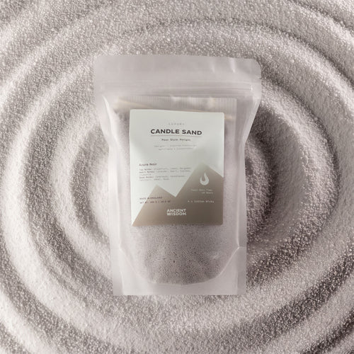 Azure Noir fragranced candle sand in warm grey