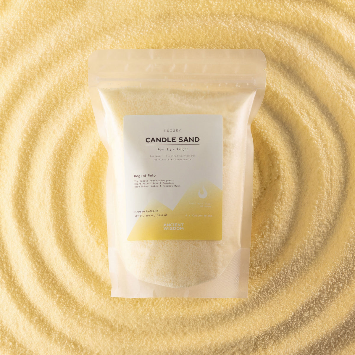 Regent Polo fragranced candle sand in cream