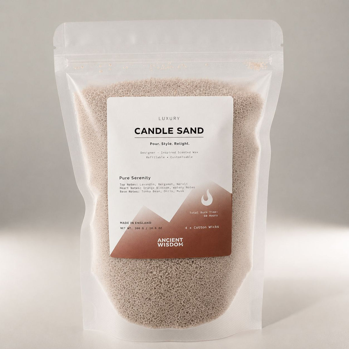 Latte beige Pure Serenity candle sand, view 3