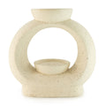 Large pebble wax burner in speckled off-white ceramic
