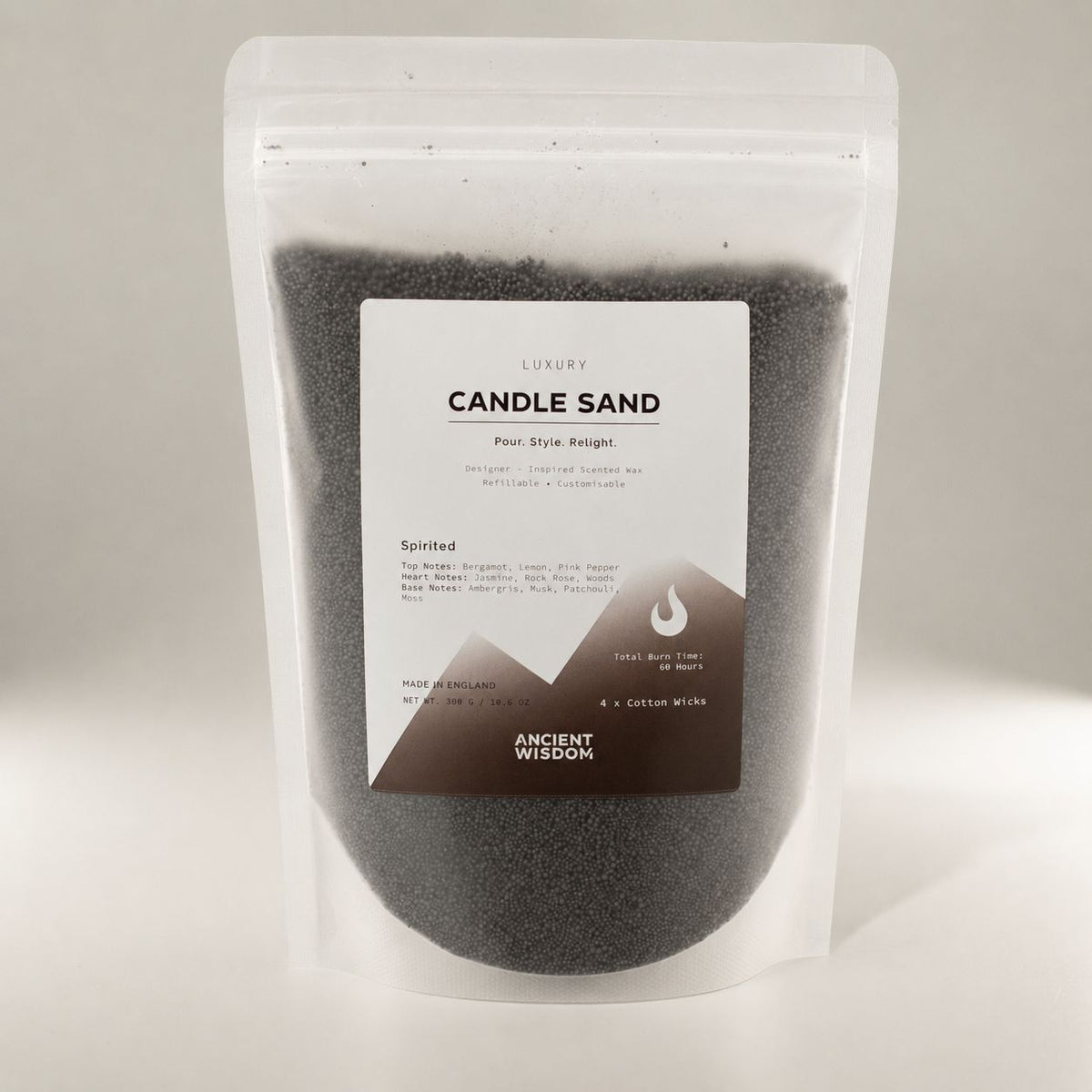 Black Spirited candle sand, view 3