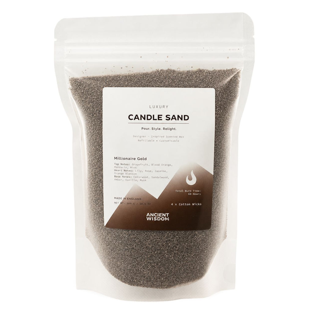Chocolate brown Millionaire Gold candle sand, view 2