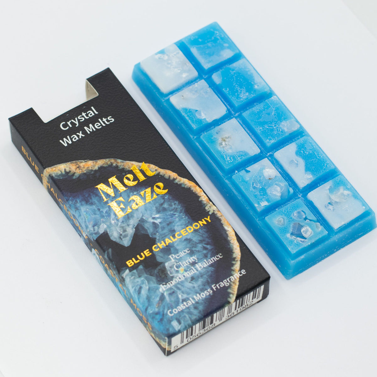 Aquamarine Wave crystal wax melt snap bar in cool blue, coastal moss fragrance, view 7