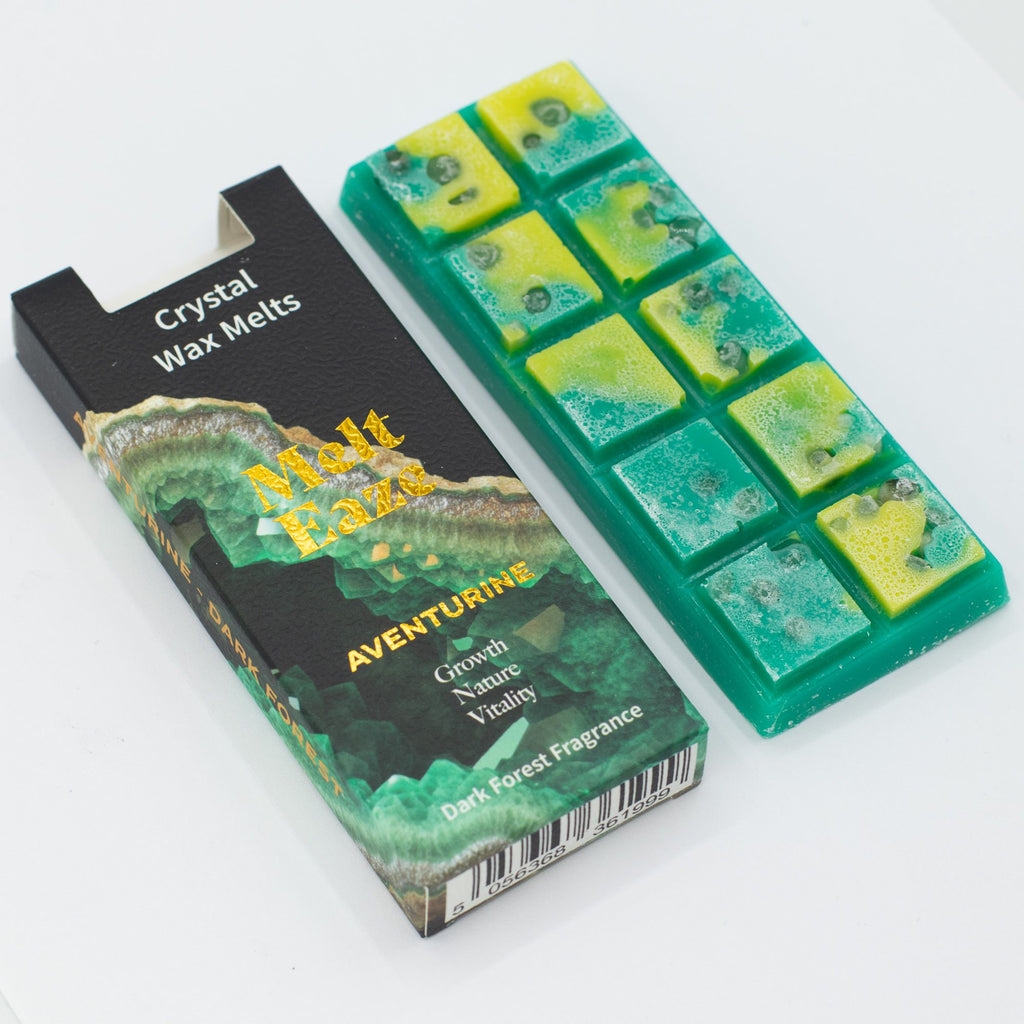 Emerald Forest crystal wax melt snap bar in green, deep forest fragrance, view 3