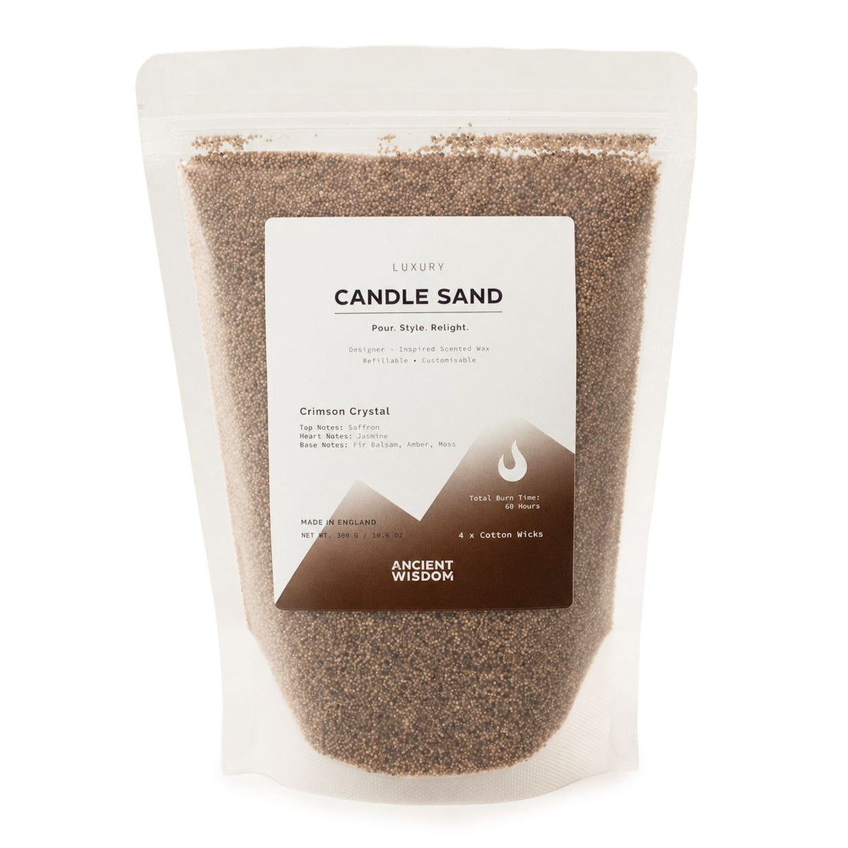 Mocha brown Crimson Crystal candle sand, view 2
