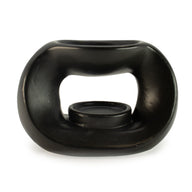 Pebble wax burner in matt black ceramic
