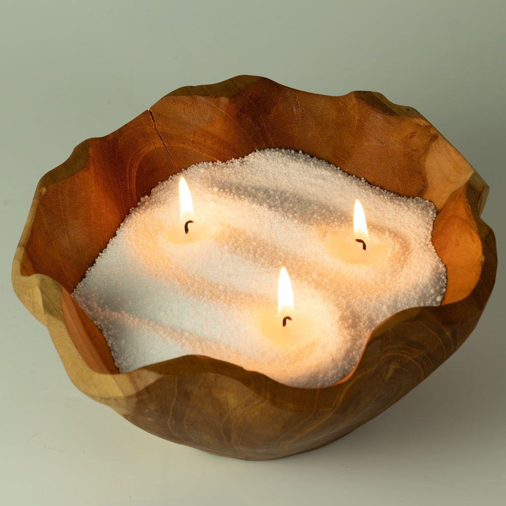Warm grey Azure Noir candle sand, view 7