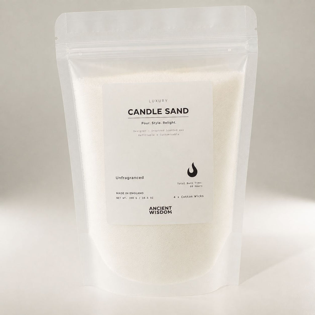 White unfragranced candle sand, view 10