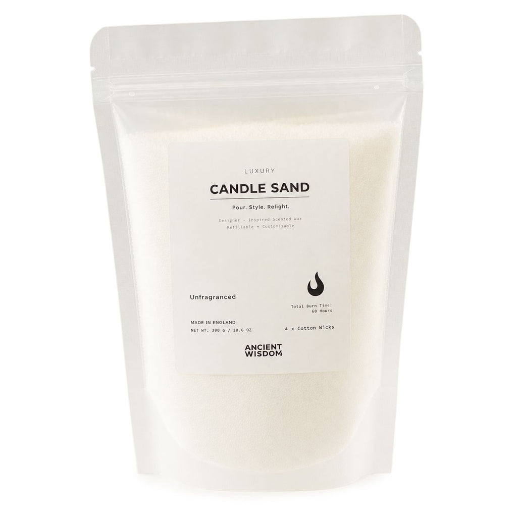 White unfragranced candle sand, view 4