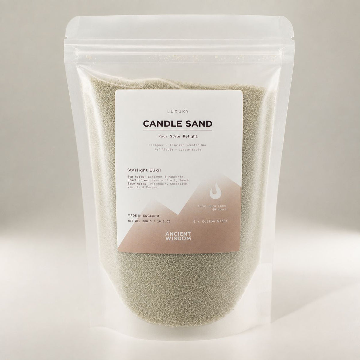 White Starlight Elixir candle sand, view 4