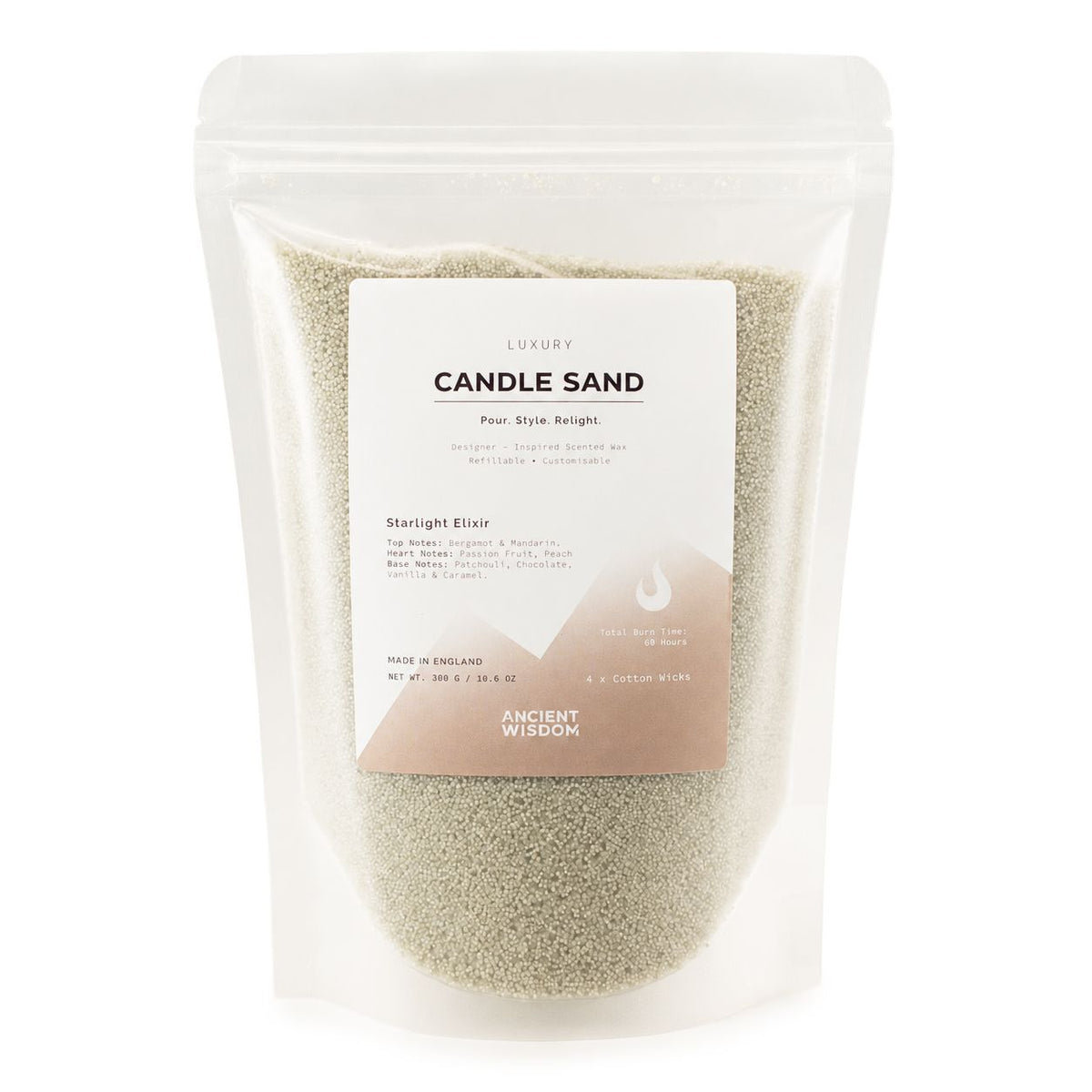 White Starlight Elixir candle sand, view 3