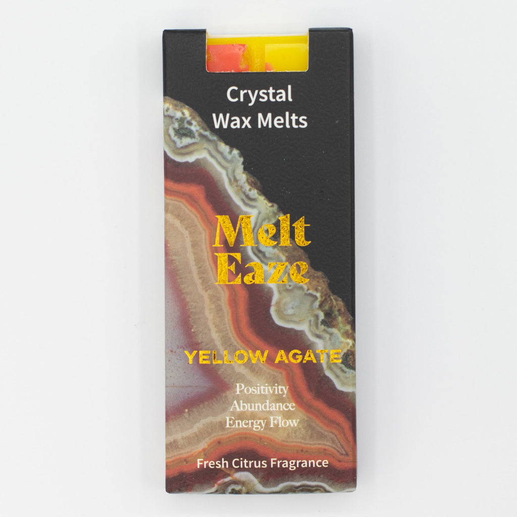 Golden Glow crystal wax melt snap bar in warm yellow, fresh citrus fragrance, view 3