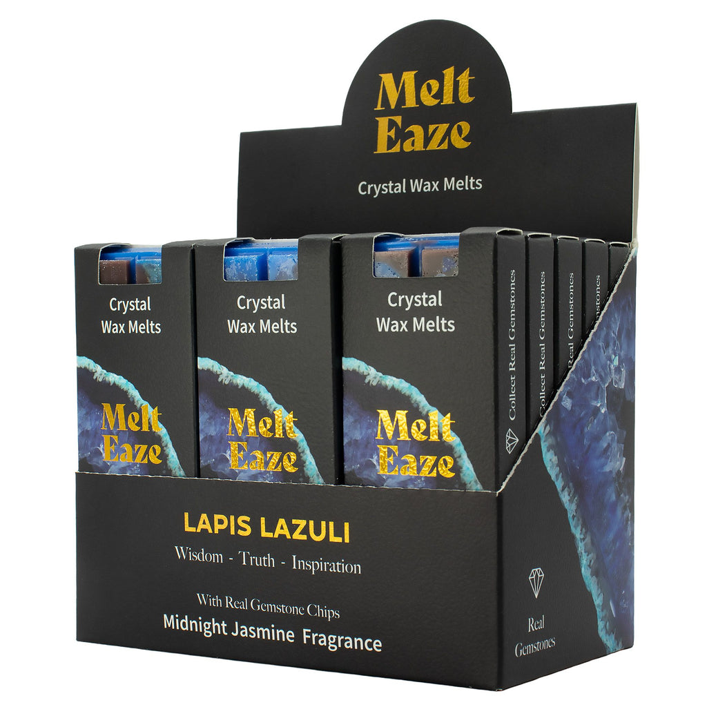 Lapis Night crystal wax melt snap bar in rich blue, midnight jasmine fragrance