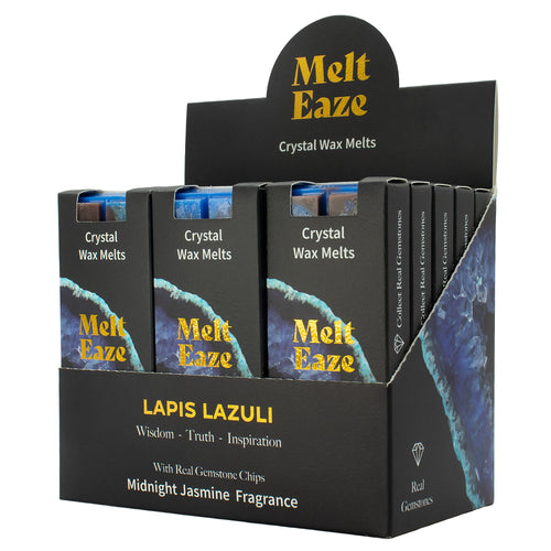 Lapis Night crystal wax melt snap bar in rich blue, midnight jasmine fragrance