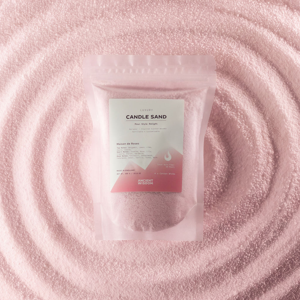 Maison de Roses fragranced candle sand in dusty rose