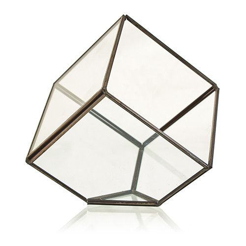 Glass Terrarium - Cube on Corner - Molten Root