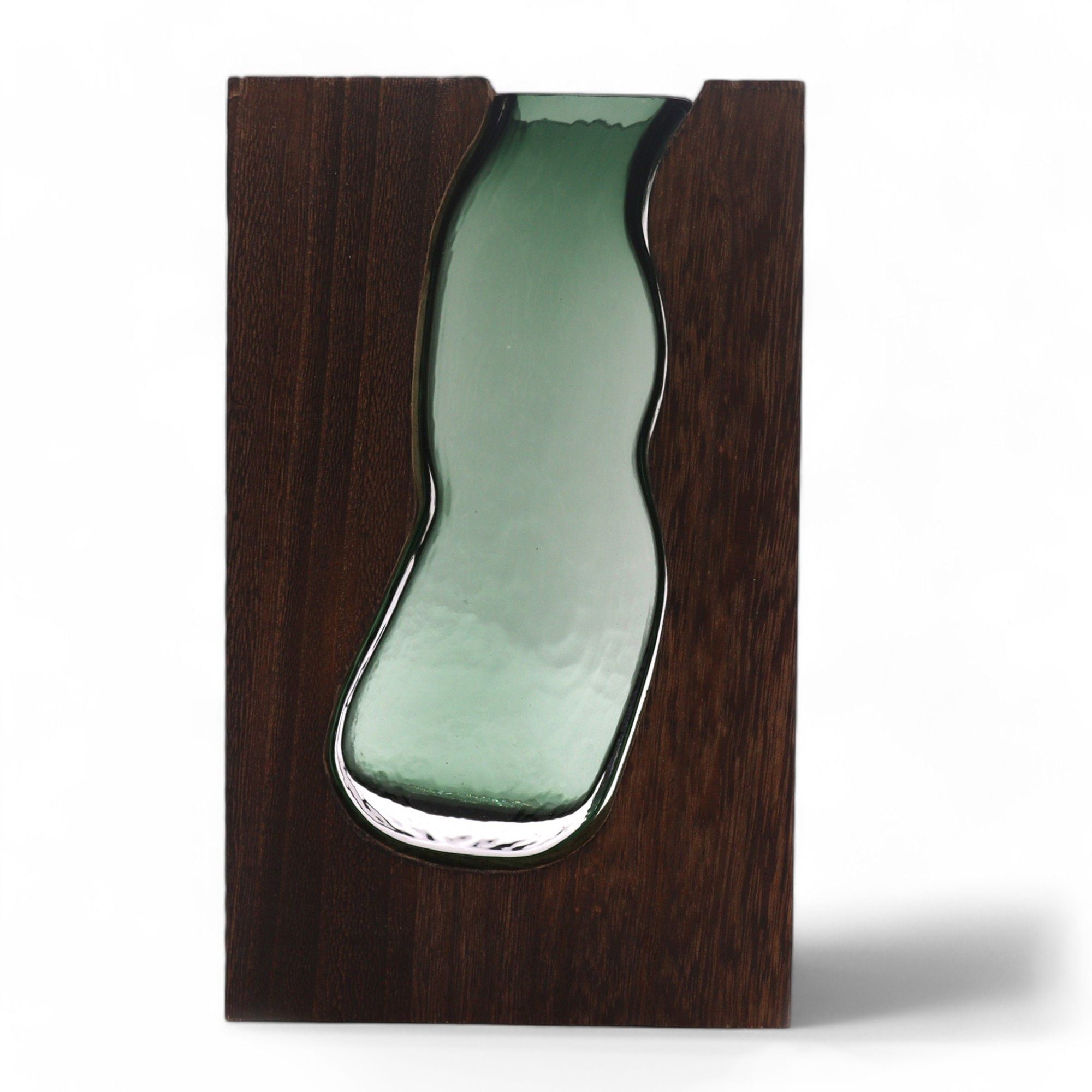 Glass Vase/Terrarium inside Dark Tung Wood - Molten Root