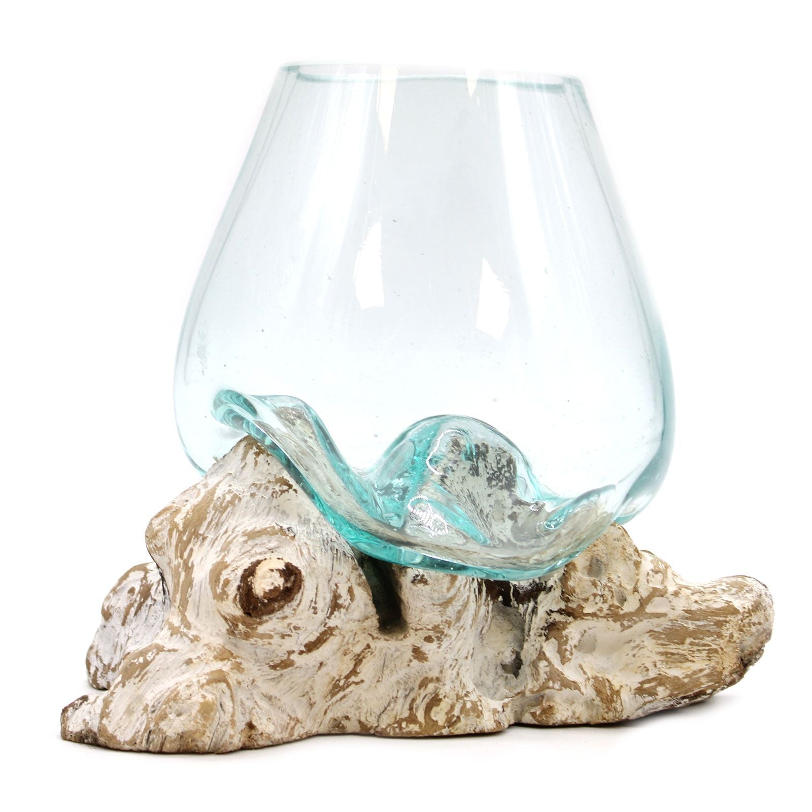 Molten Glass on Whitewash Wood Bowl, Large, view 4