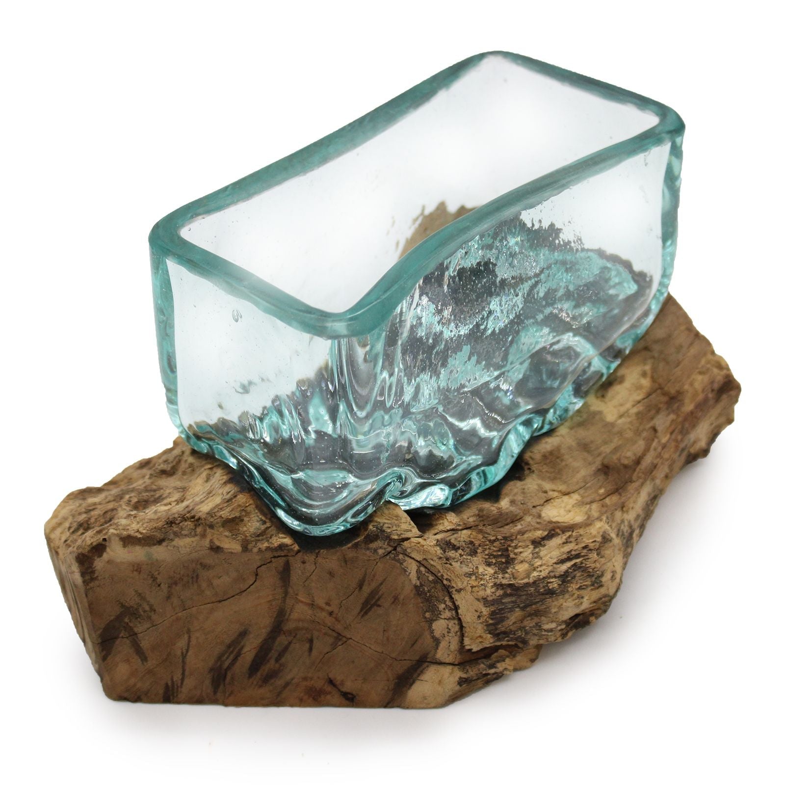 Molten Glass on Wood Bowl with Stand, Medium, view 2