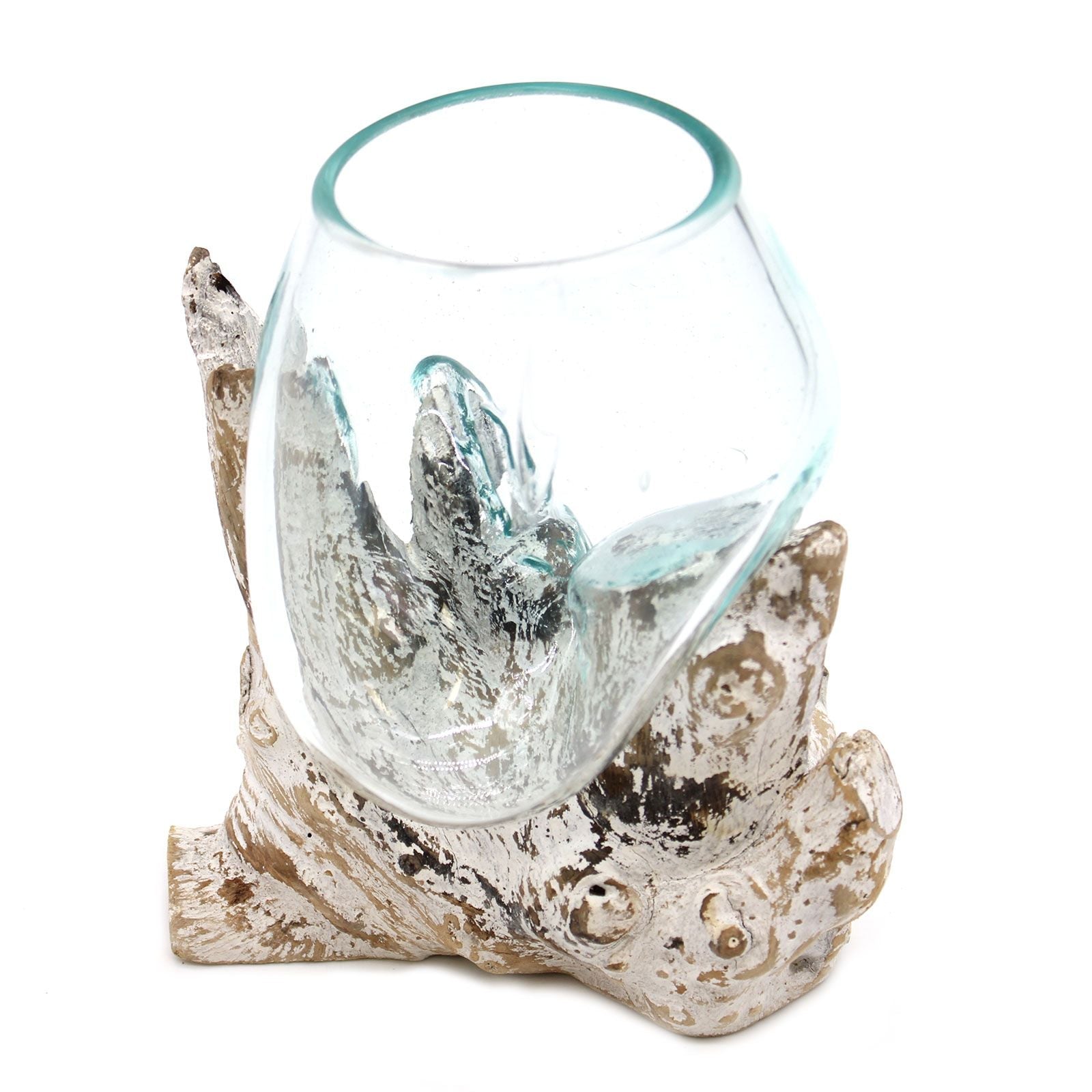 Molten Glass on Whitewash Wood Bowl, Medium, view 3