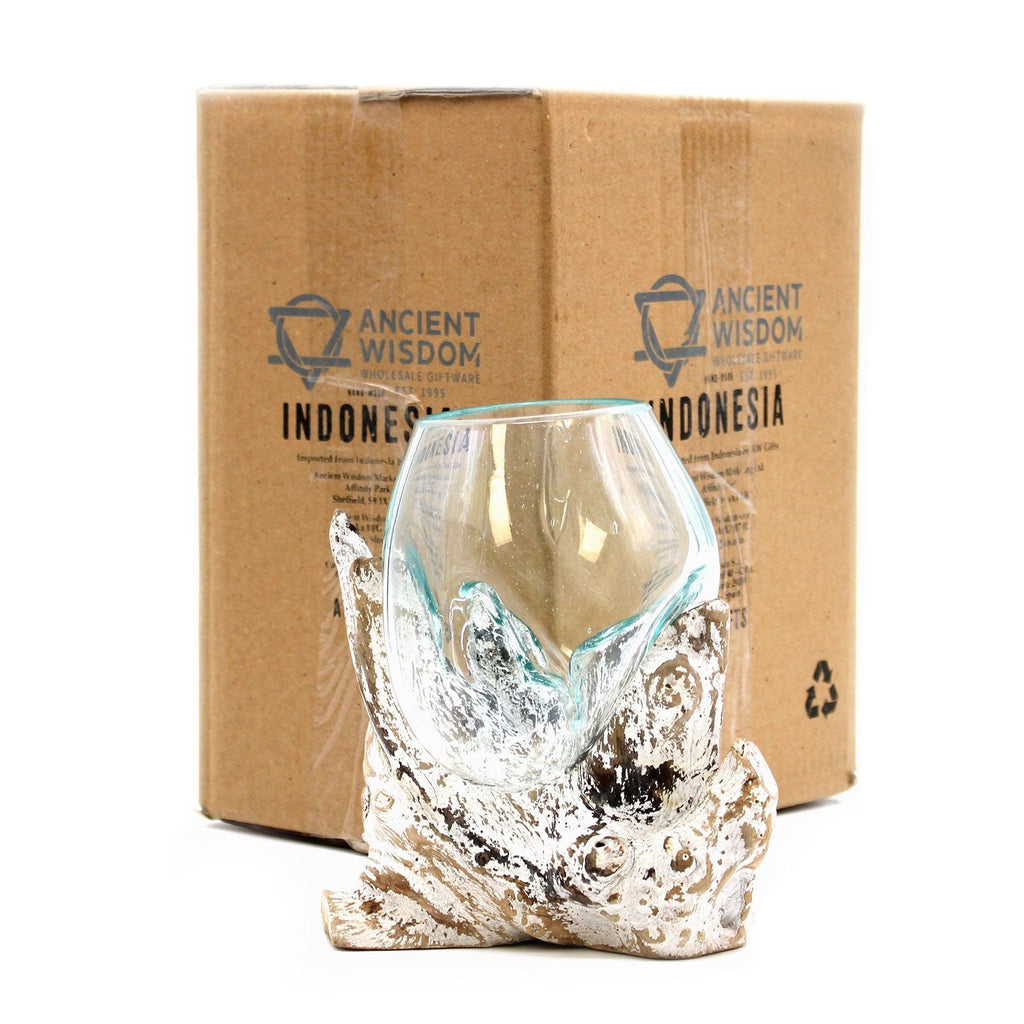 Molten Glass on Whitewash Wood Bowl, Medium, view 2