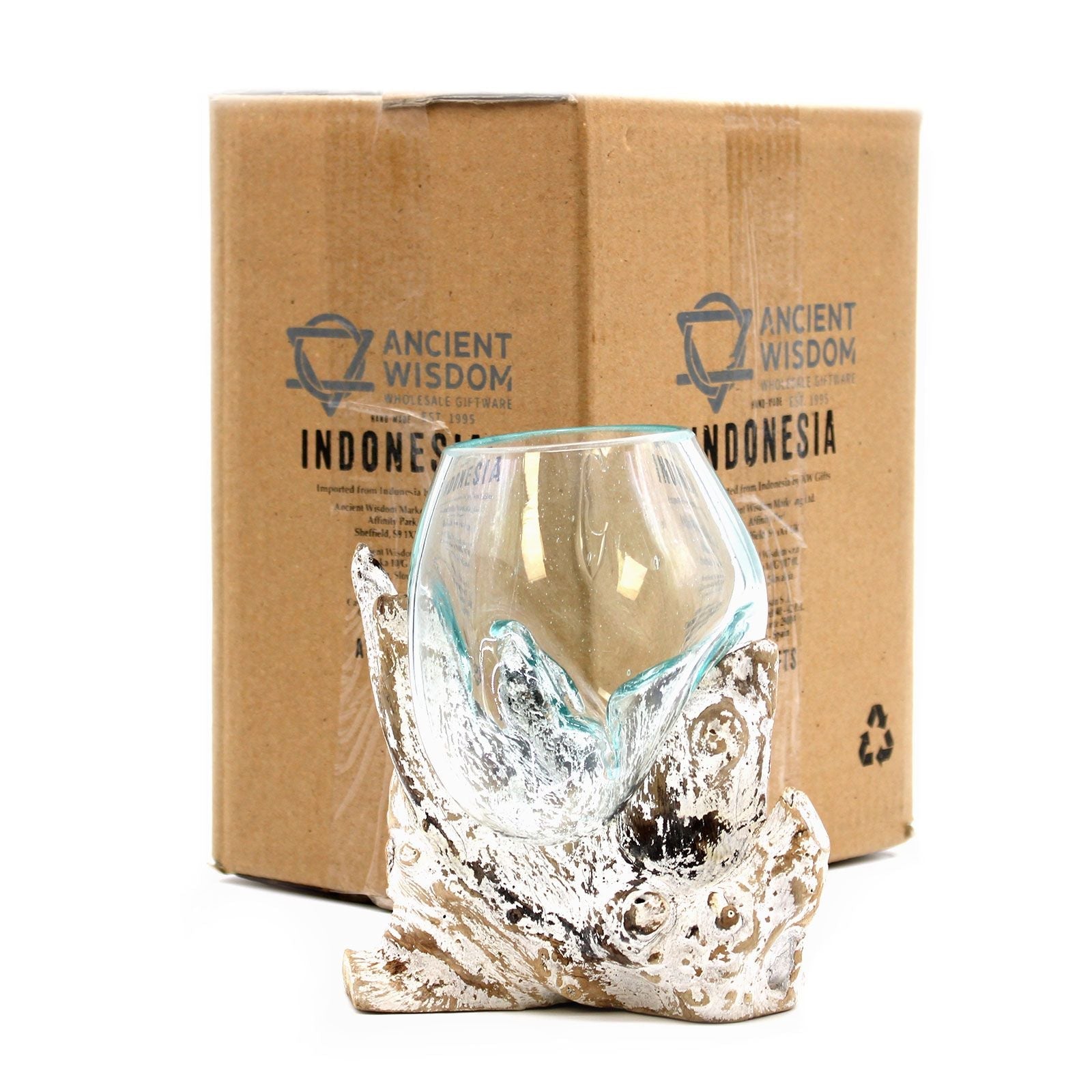 Molten Glass on Whitewash Wood Bowl, Medium, view 2