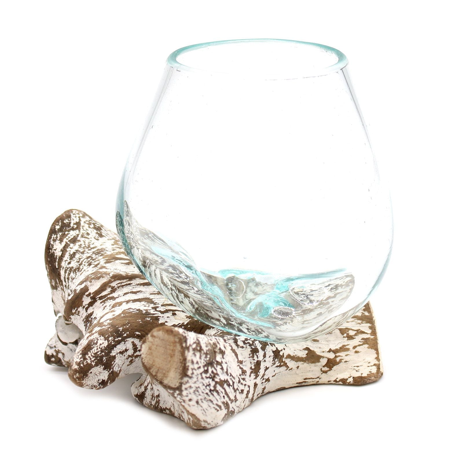 Molten Glass on Whitewash Wood Bowl, Small, view 6