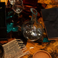 Molten Glass on Wood Decanter, Mini 20cm (Hand-Blown Recycled Glass) - Molten Root