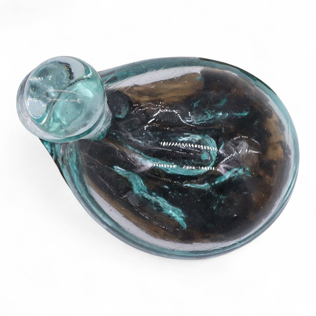 Molten Glass on Wood Duck Decanter with Stopper, 19cm (Hand-Blown Recycled Glass) - Molten Root