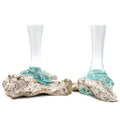 Molten Glass on Wood Vase, Medium (Hand-Blown Recycled Glass) - Molten Root